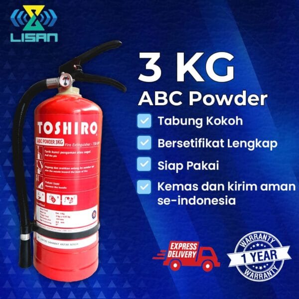 Tabung APAR 3kg ABC Powder TOSHIRO