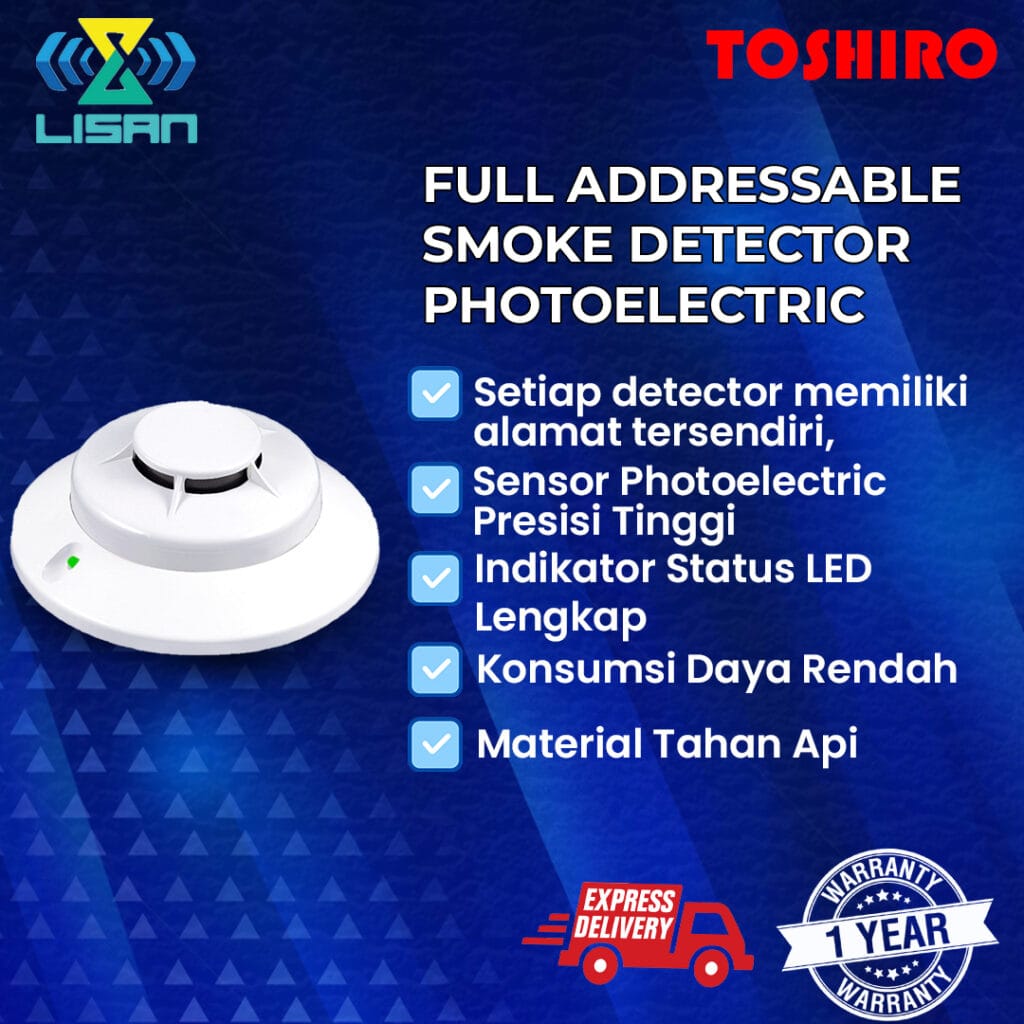 Toshiro Full Addressable Smoke Detector Photoelectric